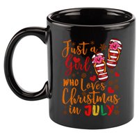 Just A Girl Who Loves Christmas In July 11oz C Handle Ceramic Mug