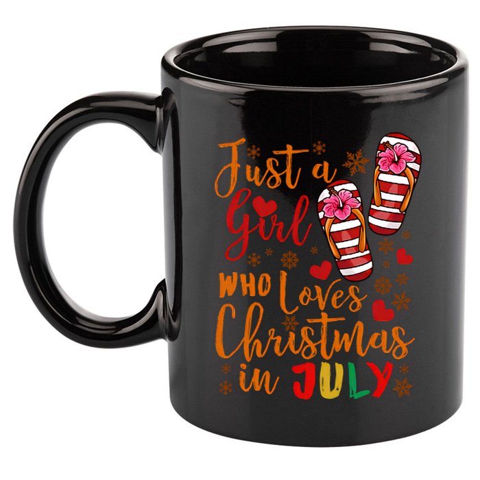Just A Girl Who Loves Christmas In July 11oz C Handle Ceramic Mug