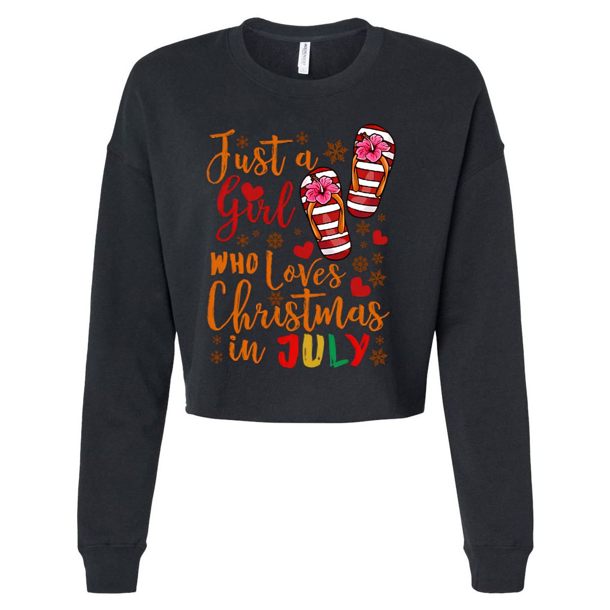 Just A Girl Who Loves Christmas In July Cropped Pullover Crew