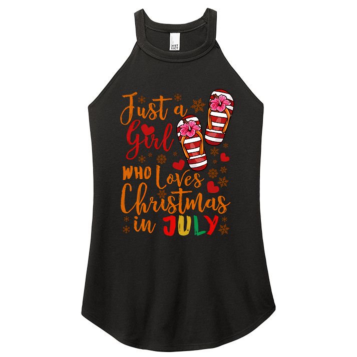 Just A Girl Who Loves Christmas In July Women's Perfect Tri Rocker Tank