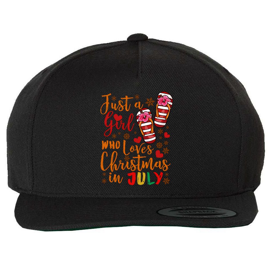 Just A Girl Who Loves Christmas In July Wool Snapback Cap