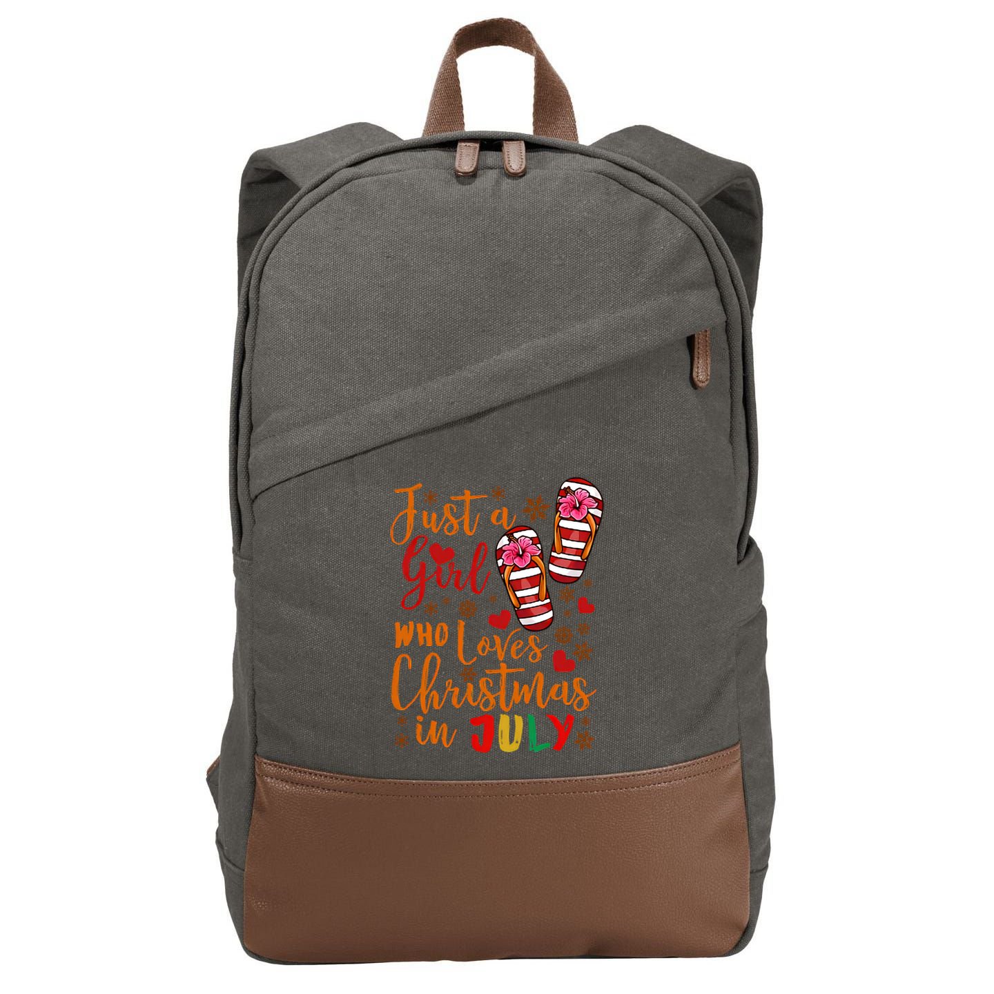 Just A Girl Who Loves Christmas In July Cotton Canvas Backpack