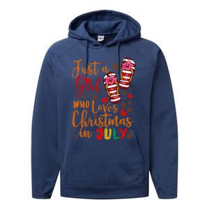 Just A Girl Who Loves Christmas In July Performance Fleece Hoodie