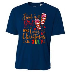 Just A Girl Who Loves Christmas In July Cooling Performance Crew T-Shirt