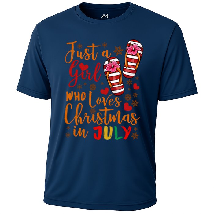 Just A Girl Who Loves Christmas In July Cooling Performance Crew T-Shirt