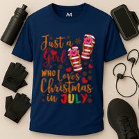 Just A Girl Who Loves Christmas In July Cooling Performance Crew T-Shirt