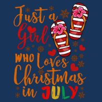 Just A Girl Who Loves Christmas In July Cooling Performance Crew T-Shirt