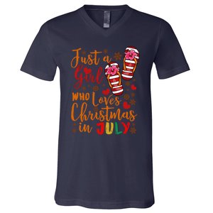 Just A Girl Who Loves Christmas In July V-Neck T-Shirt