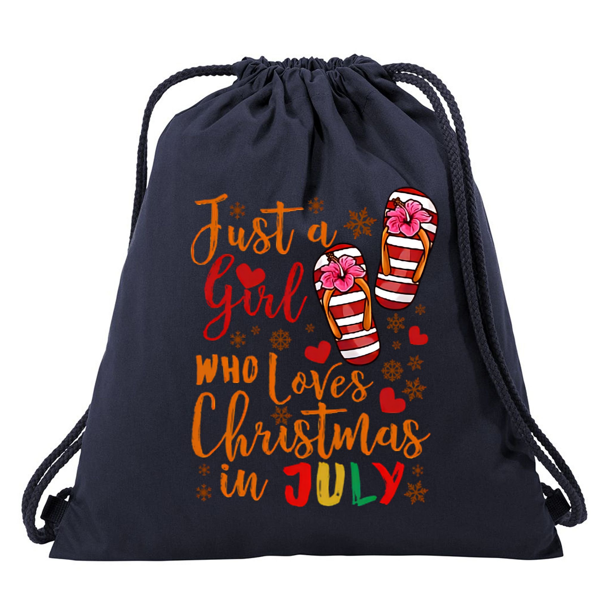 Just A Girl Who Loves Christmas In July Drawstring Bag