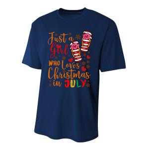 Just A Girl Who Loves Christmas In July Performance Sprint T-Shirt