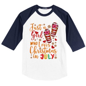 Just A Girl Who Loves Christmas In July Baseball Sleeve Shirt