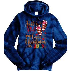 Just A Girl Who Loves Christmas In July Tie Dye Hoodie