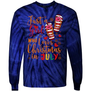 Just A Girl Who Loves Christmas In July Tie-Dye Long Sleeve Shirt