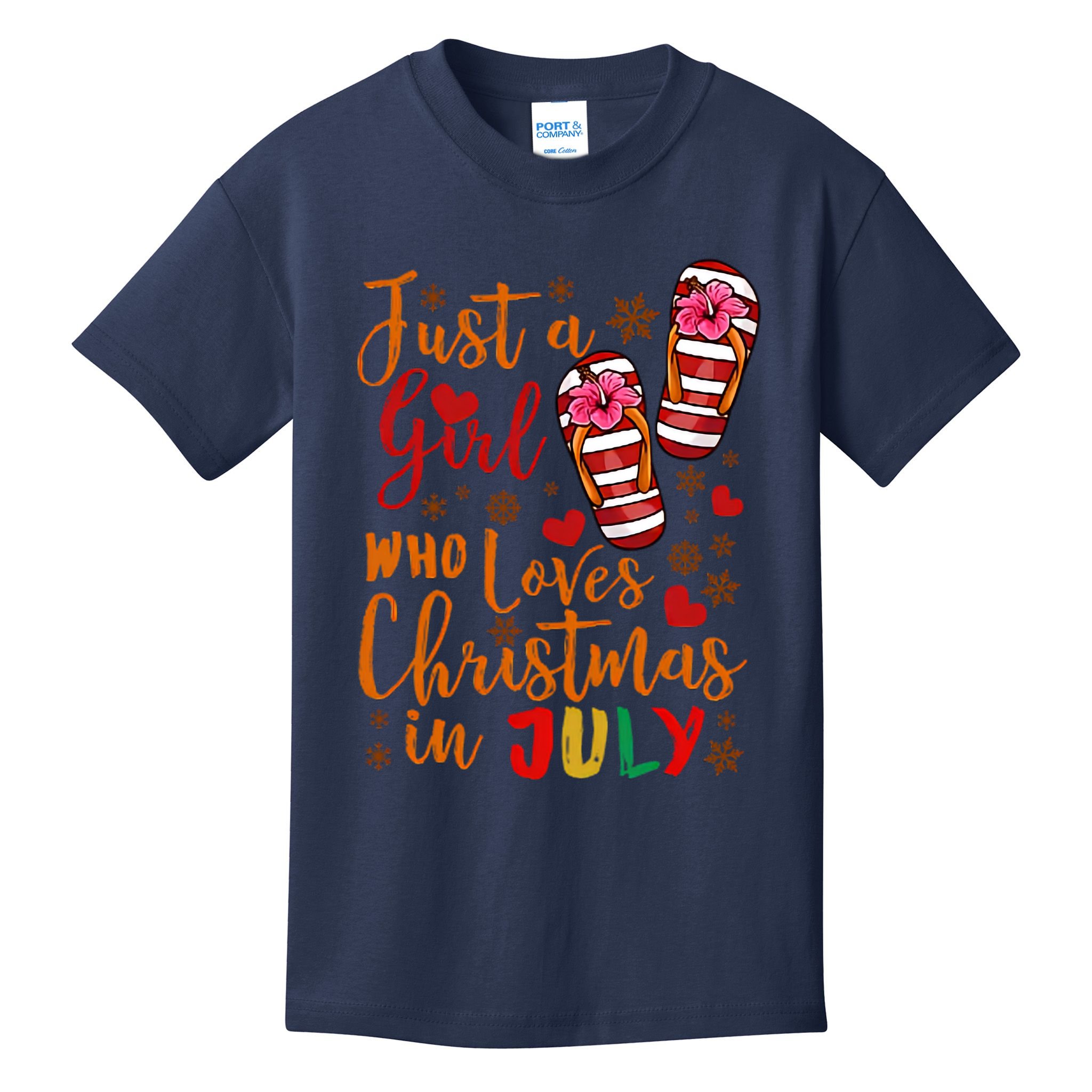 Just A Girl Who Loves Christmas In July Kids T-Shirt