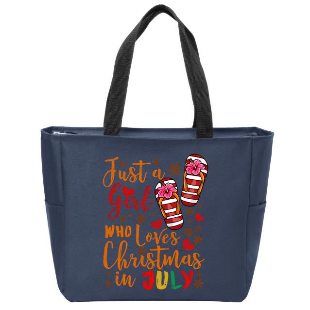 Just A Girl Who Loves Christmas In July Zip Tote Bag