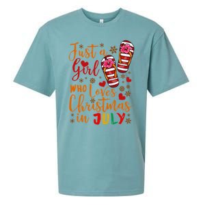 Just A Girl Who Loves Christmas In July Sueded Cloud Jersey T-Shirt