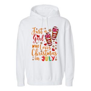 Just A Girl Who Loves Christmas In July Garment-Dyed Fleece Hoodie