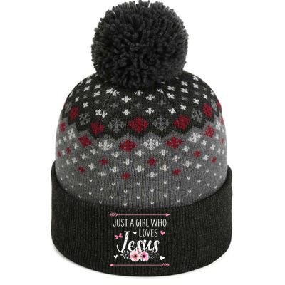 Just A Girl Who Loves Jesus Religious Christian The Baniff Cuffed Pom Beanie