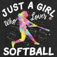 Just A Girl Who Loves Softball 7 Panel Mesh Trucker Snapback Hat
