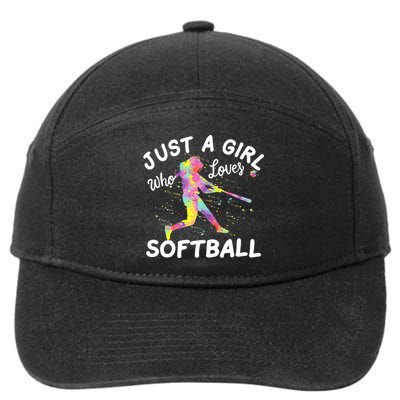 Just A Girl Who Loves Softball 7-Panel Snapback Hat
