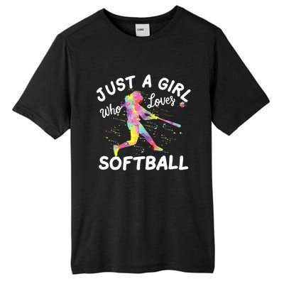 Just A Girl Who Loves Softball Tall Fusion ChromaSoft Performance T-Shirt