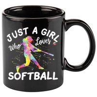 Just A Girl Who Loves Softball 11oz C Handle Ceramic Mug
