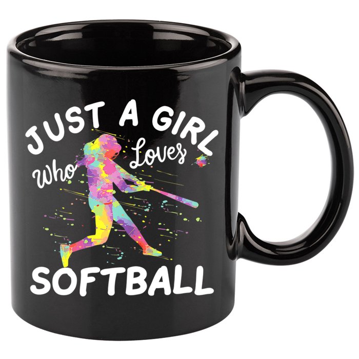 Just A Girl Who Loves Softball 11oz C Handle Ceramic Mug