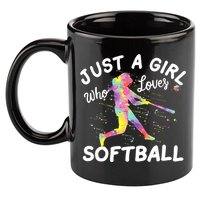 Just A Girl Who Loves Softball 11oz C Handle Ceramic Mug