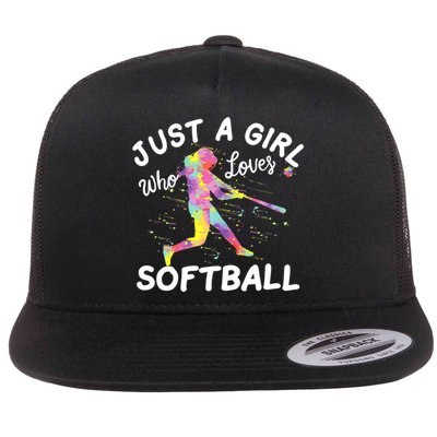 Just A Girl Who Loves Softball Flatbill Hat