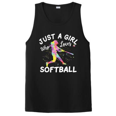 Just A Girl Who Loves Softball PosiCharge Competitor Tank