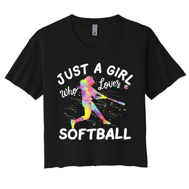 Just A Girl Who Loves Softball Crop Top
