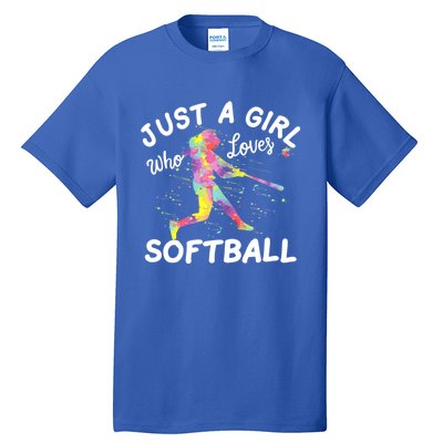 Just A Girl Who Loves Softball Tall T-Shirt