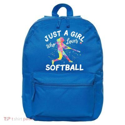 Just A Girl Who Loves Softball 16 in Basic Backpack