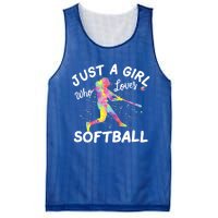 Just A Girl Who Loves Softball Mesh Reversible Basketball Jersey Tank