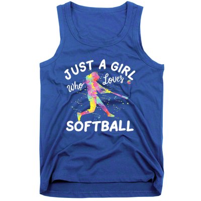 Just A Girl Who Loves Softball Tank Top