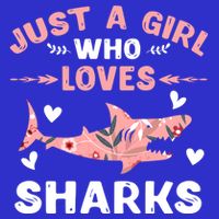 Just A Girl Who Loves Sharks Gift Shark Lover Cute Gift 16 in Basic Backpack