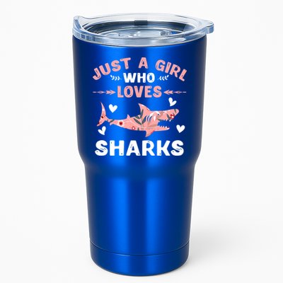 Just A Girl Who Loves Sharks Gift Shark Lover Cute Gift Tumbler