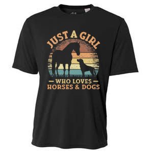 Just A Girl Who Loves Horses And Dogs Cooling Performance Crew T-Shirt