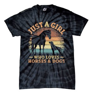 Just A Girl Who Loves Horses And Dogs Tie-Dye T-Shirt