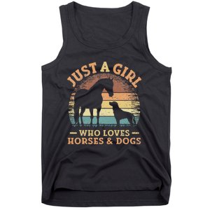 Just A Girl Who Loves Horses And Dogs Tank Top