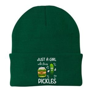 Just A Girl Who Loves Pickles Funny Vegetarian Vegan Pickle Lovers Knit Cap Winter Beanie