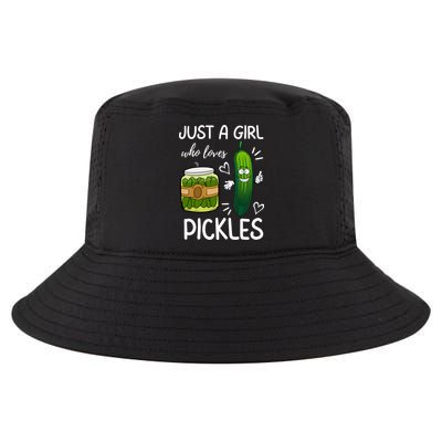 Just A Girl Who Loves Pickles Funny Vegetarian Vegan Pickle Lovers Cool Comfort Performance Bucket Hat