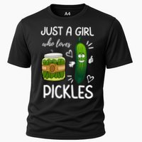 Just A Girl Who Loves Pickles Funny Vegetarian Vegan Pickle Lovers Cooling Performance Crew T-Shirt