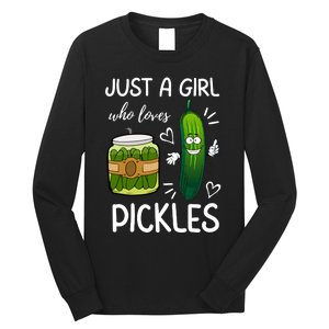 Just A Girl Who Loves Pickles Funny Vegetarian Vegan Pickle Lovers Long Sleeve Shirt