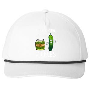 Just A Girl Who Loves Pickles Funny Vegetarian Vegan Pickle Lovers Snapback Five-Panel Rope Hat