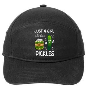 Just A Girl Who Loves Pickles Funny Vegetarian Vegan Pickle Lovers 7-Panel Snapback Hat