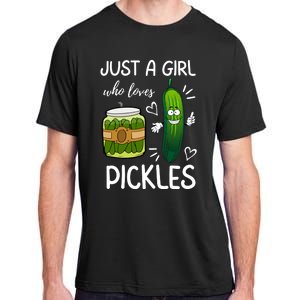 Just A Girl Who Loves Pickles Funny Vegetarian Vegan Pickle Lovers Adult ChromaSoft Performance T-Shirt