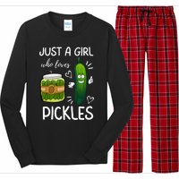 Just A Girl Who Loves Pickles Funny Vegetarian Vegan Pickle Lovers Long Sleeve Pajama Set