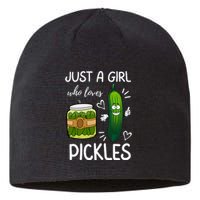 Just A Girl Who Loves Pickles Funny Vegetarian Vegan Pickle Lovers Sustainable Beanie