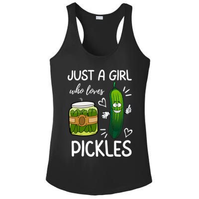 Just A Girl Who Loves Pickles Funny Vegetarian Vegan Pickle Lovers Ladies PosiCharge Competitor Racerback Tank